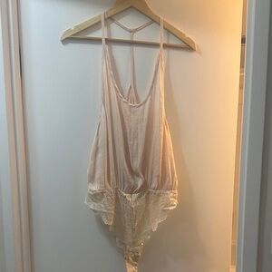Free People Cream Lace Bodysuit